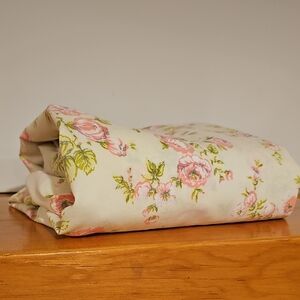 Vintage Floral Cream Double Flat Sheet